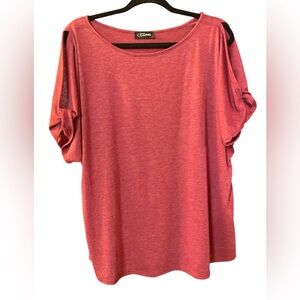 COLETTE Burgundy 
Romey Cold Shoulder Knit
Tee